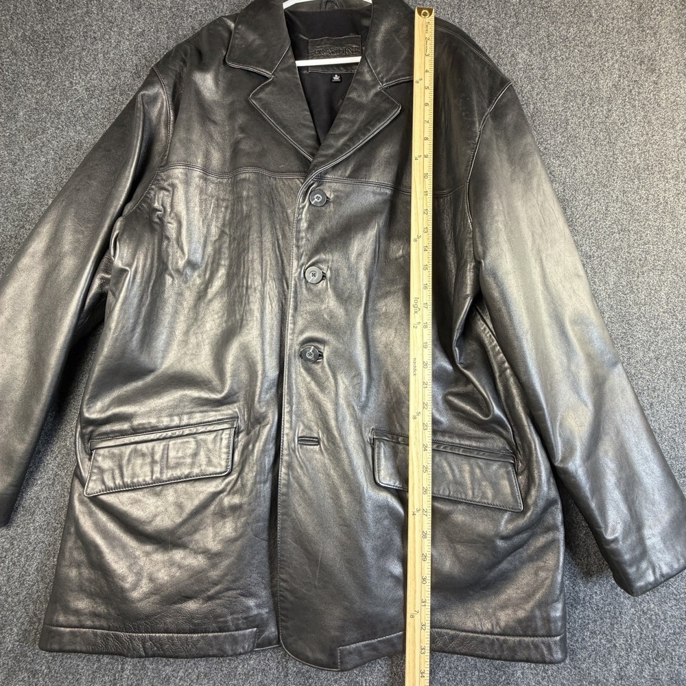 Brandon Thomas Genuine Lambskin Leather Jacket Mens XL Black Soft Button Coat - Picture 4 of 13